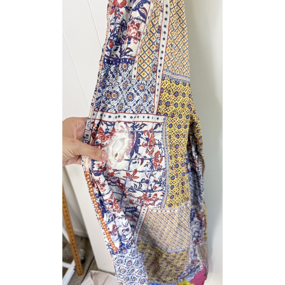 Anthropologie LET ME BE Patchwork Printed Overalls Size Small FLAW - Picture 9 of 10